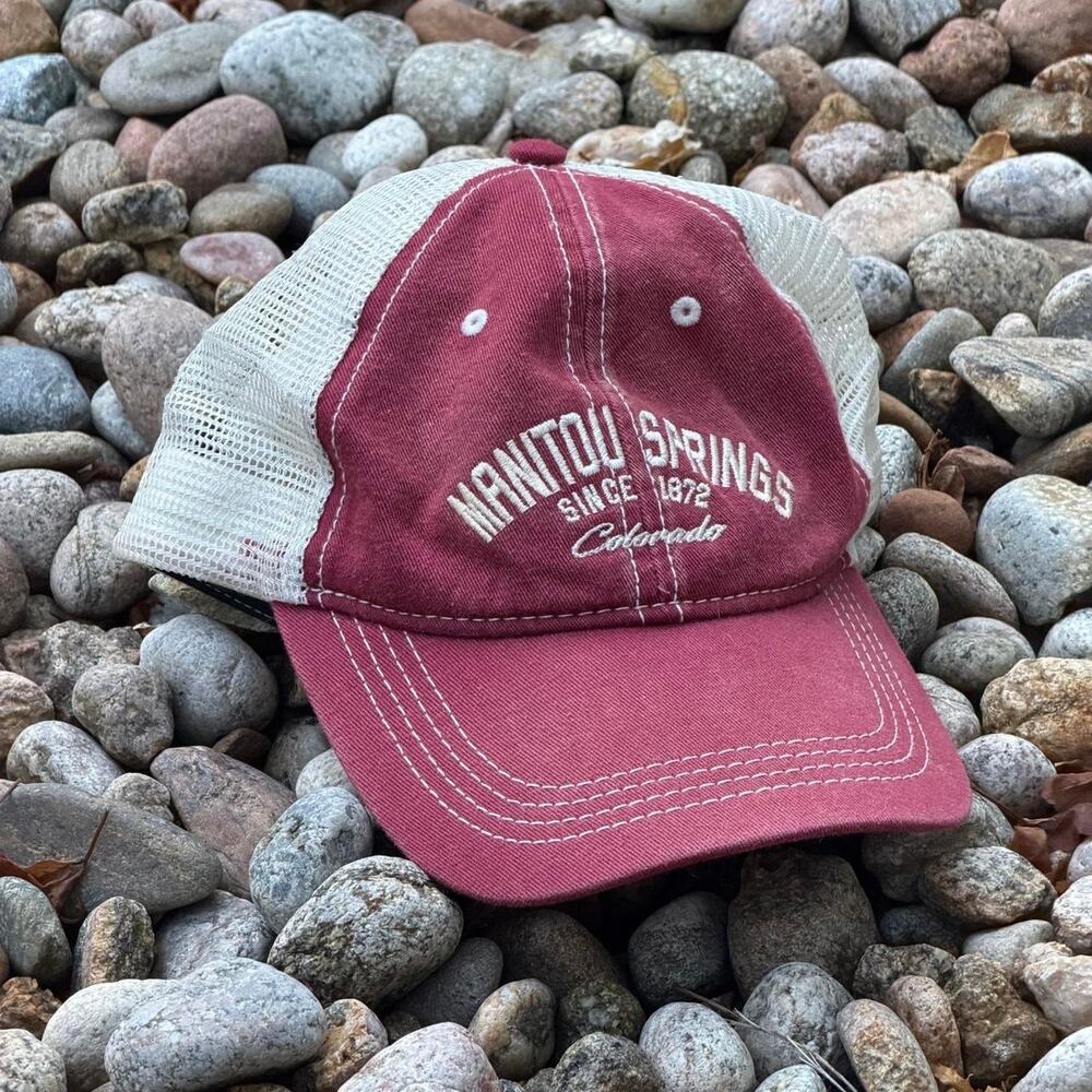Burgundy white nature trucker